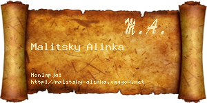 Malitsky Alinka névjegykártya